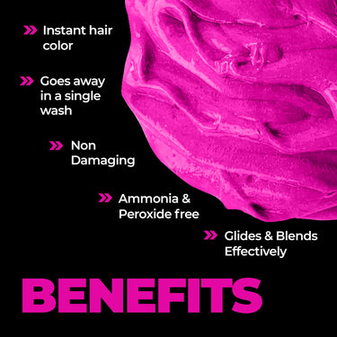 Beardo Dye Hard Temporary Hair Color - Metalic Pink, 25g | Temporary 1-Day 1-Wash | DIY Instant Hair Color Makeup for Men | No Bleach | No Ammonia | No Damage